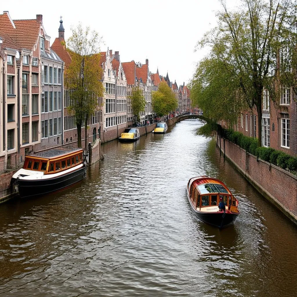  Picturesque canal scene in Bruges